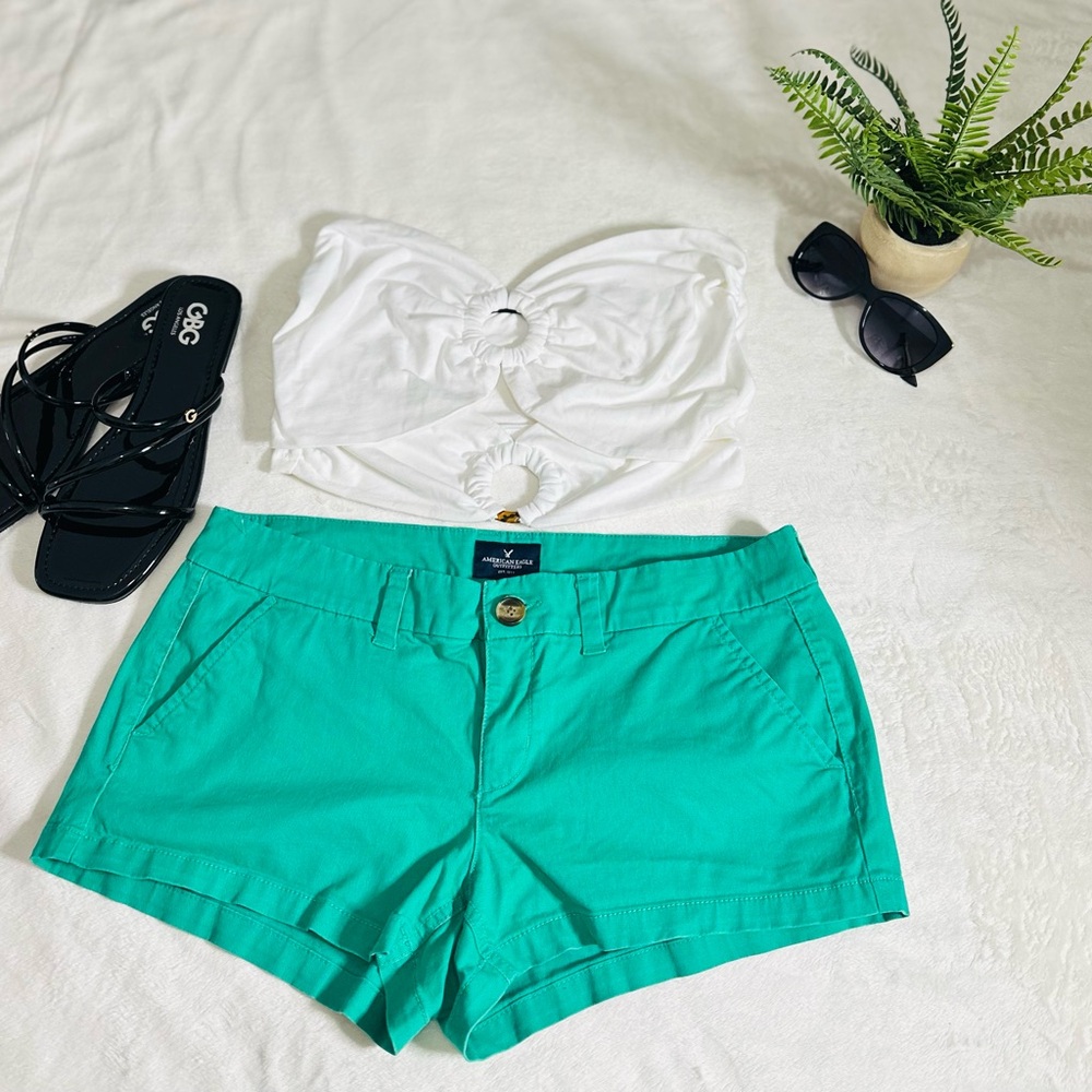 American Eagle Outfitters High Waist Green Shorts